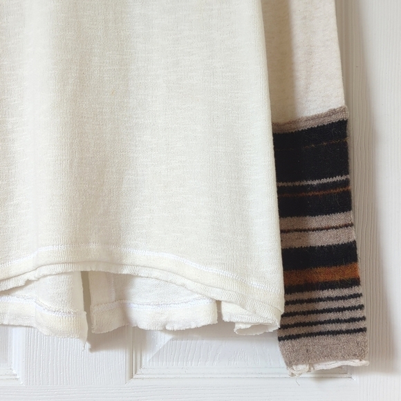 Free People Oversized Boat Neck Knit Cuff Long Raglan Sleeve Blouse Cream Small - Picture 7 of 14